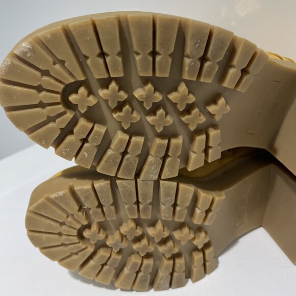 VTG Y2K Nine West Lace-Up Lug Sole Combat Boots Size 11M Beige Chunky Retro - Picture 11 of 12